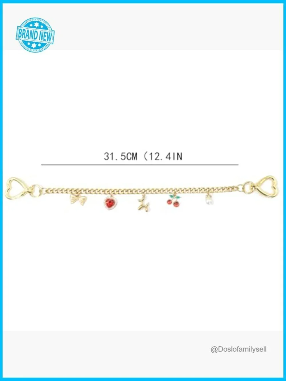 Gold Cherry Keychain Elegant Y2K Charm Accessory for Purse or Jeans